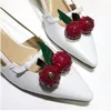 Dress Shoes OLOMLB Womens Kitten Heels PU Leather Cherry Sandals Slip On Party Pumps Pointed Toe 6Colors 20225769874