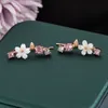 Stud Korean Leaves Earrings For Girls Charm Crystal Flower Personality Party Women Banquet Jewelry Gift Brincos 221107