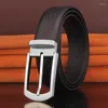 Belts High Quality Stainless Steel Pin Belt Men's Fashion Leather Black Designer Full Grain Cintos Masculinos