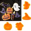 Bakformar 4st halloween cookie mögel pumpa spöke biscuit cutter mat klass plast diy verktyg fest födelsedag cupcake leveranser