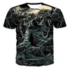 남자 T 셔츠 패션 여름 티셔츠 남자 2022 3D 두개골 인쇄 남자 통기성 스트리트웨어 스 플라이 싱 셔츠 크기 xxs-6xl