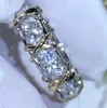 Mode Eternity Jewelry 5A Zircon pierre 10KT WhiteYellow Gold Filled Women Engagement Wedding Band Ring