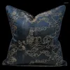 Kudde högkvalitativ blå lyxöverdrag abstrakt design broderad dekorativ för soffa vardagsrum 18x18/20x20