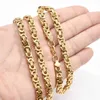 6MM width Mens Gold Color Chain Stainless Steel Necklace Bracelet set Flat Byzantine fashion jewelry