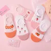 Носки чулочно -носочные изделия 5pairs/lot Summer Korea Nops Women Cartoon Cat Mite Animal Funny Ancle Cotton Invisible Dropship T221102