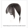 بانجمز فتاة حقيقية الشعر البشري الهواء الانفجارات للنساء مقطع فرنسي ثلاثي الأبعاد في بانج شعر تمديد العصر الطبيعي تقليل الشعر