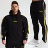 Men's Tracksuits Men Hoodies Sortpants Duas peças Conjunto de algodão Longo de traje de ginástica de ginástica de ginástica