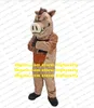 Wild Boar Brown Domuz Maskot Kostümü Yetişkin Karikatür Karakter Kıyafet Takım Moda Promosyon Kaplama Töreni ZZ7607