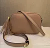 Bolso de hombro Soho para mujer, bolsos cruzados de discoteca, billetera de diseñador, bolsos de cuero de lichi, bolsos de mensajero con flecos a la moda, monedero 308364