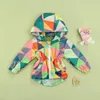 Coat 2022 Autumn Kids Baby Boys Girls Windbreaker Coats Fashion Toddler Infant Print Flower Sweet Zipper Casual Hooded Trench Outwear