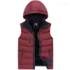 Männer Westen 2022 Winter Ärmellose Männer Jacke Mode Paare Weste Warme Hoodies Mantel Outwear Kleidung Weste Plus Größe 4XL MY499