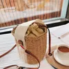 Philosophie recommande Mini sac de plage seau paille tissé vacances d'été sangle en toile sacs à main de créateur 202I