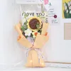 Decorative Flowers Finished Homemade Sunflower Crochet Flower Bouquet Hand-woven Wedding Party Home Decoration Festival Gift For Lovers