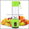 Fruit Vegetable Tools Portable Electric Juicer 4 Blender Plastic Cup Body 3 7V Fruit Vegetable 380Ml Rechargeable Juice Extractor Dhav1