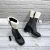 Designer Fashion Boots Women Chelsea Boots Lug Sole Chunky Battle Heel Slip On Elastic Lambwool Motorcykel Shearling Ankel Booties