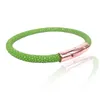 Charm armband läder grön stingray armband för kvinnliga män smycken 2023 lyx thailand armband