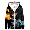 Men's Hoodies Novelty Men/women 3D Cartoon Pattern Hoody Streetwear Tracksuit Zipper Outwear Fire Brigade Anime Unsiex Sweatshirt Hoodie