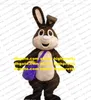 Brown Bunny Rabbit mascotte kostuum volwassen stripfiguur outfit pak openen en sluiten marketing promoties zz7754