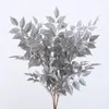 Decorative Flowers 59cm Nordic Wind Artificial Plants Bunch Eucalyptus Leaf Home Wedding Decor Flower Arrangement Pography Props Gray Yellow