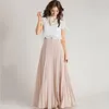 Skirts Dusty Chiffon Maxi Zipper Waist A Line Floor Length Long Pleated Skirt Personalized