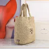 Totes Lafite Grass Sacos de praia feminino bolsa de bolsa clássica de moda clássica letras bordadas