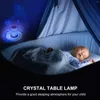 Nachtlichten Rose Shadow Desk Lamp Led Sfeer 16 Kleuren Crystal Light 3 Modi Touch Control voor slaapkamer woonkamer kerstcadeau