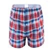 Onderbroek mannen boksers plaid hoge taille casual geweldige stiksels slip om te slapen