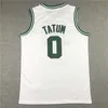 Maillot de basket-ball 2022-23 cousu et brodé Noir Blanc Vert Jayson 0 Tatum Jaylen 7 Brown Larry 33 Bird Chemises pour hommes