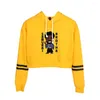 Damen Hoodies Coryxkenshin Merch Crop Top Hoodie Harajuku Abgeschnittenes Sweatshirt Streetwear Hip Hop Lange Ärmel Pullover Tops Sudaderas Mujer