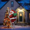 Kerstdecoraties Musical Santa Climbing Ladder Tabletop ornament voor raamjaar festival decor gunst