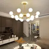 Nordyckie szkło postmodernistyczne oświetlenie żyrandolowe LED do salonu sypialnia jadalnia kryształowe żyrandole