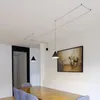 Pendelleuchten, modernes schwarzes Metall, langes Draht-Design, LED-Leuchten, geometrische Küche, Hängelampe, Nachttischbeleuchtung, Heimdekoration, Leuchte