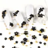 Decorazioni per nail art Mix di fiori in acrilico 3D a cinque petali Perline in metallo argento oro per accessori misti