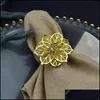 Pierścienie na serwetki moda 5cm Pierścienie serwetek w kształcie kwiatu el dekoracja