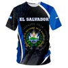 الرجال تي شيرت قميص السلفادور DIY مخصص Slv علم الدولة الإسبانية جمهورية Po الملابس المتضخم الأزرق