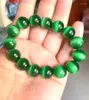 Strand 14mm Green Beads Selenite Armband ￤delsten Stone Crystal Reiki Healing