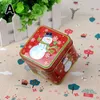 Christmas Decorations Small Square Clamshell Tin Box Candy Packaging Biscuit Earphones Storage Party Gift