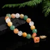 Strand Natural certificado Topaz Certified Dongling Jade Gold Gold Silk Bead Jewelry Gift