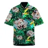 Erkekler rahat gömlek 2022 3d köpek baskı gömlek erkekler Küba yakalı kısa kollu yaz yaka üst moda bluz kıyafetleri Camisa tees 5xl