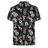 Herenpolo's witte en roze bloemen casual t-shirts aquarel bloempolo shirt heren stijlvolle zomer korte mouw print kleding grote maat