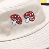 Berets 2022 Bucket-Hats Women Mushroom Print Fashion Men Panama Casual Fisherman Hat Couple Sun Protection Sunshine Beach Outdoor