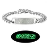 Link Bracelets 9 Style Luminous Skull/Dragon Titanium Steel Bracelet Classic Punk Jewelry Men Women Creative Fluorescent Gifts