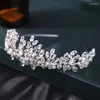 Hair Clips Wedding Bridal Headnd Fand Handmade Rhinestone Crystal Flor Hairband Tiara for Women Acessórios Jóias