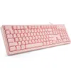 Basaltech Pink Keyboard med LED -bakgrundsbelysta 104Key tyst speltangentbord Mekanisk känsla Vattentät Wired USB för PC Mac Laptop Y2297948