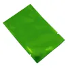 Sacs de stockage 1000pcs / lot vert brillant ouvert haut sac de papier d'aluminium chaleur joint sous vide déchirure encoche étanche snack bonbons haricots emballage pochettes