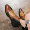 Men Boots Pu Leather Lace up الأشرطة غير الرسمية ملونة أنيقة مريحة لجميع الاتجاهات أحذية Zapatos de Vestir Hombre HC204 021