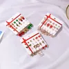 Dange oorbellen Kerst Snowflake Earring Set Ladies Snowman Bells Reindeer Love Party Ornament 12 Paren Card Stud