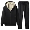 Men's Tracksuits Stylish Hoodie Pants Breathable Drawstring Thicken Ribbed Cuff Pockets Men Outfit Warm