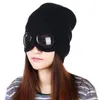 Beanies 2022 Winter Glasses Hat CP Ribbed Knit Lens Beanie Street Hip Hop Knitted Thick Fleece Warm For Women Men9135247