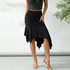 Skirts Women's Fashion High Waist Ruched Irregular Ruffle Hem Wrapped Skirt Midi For Spring Summer